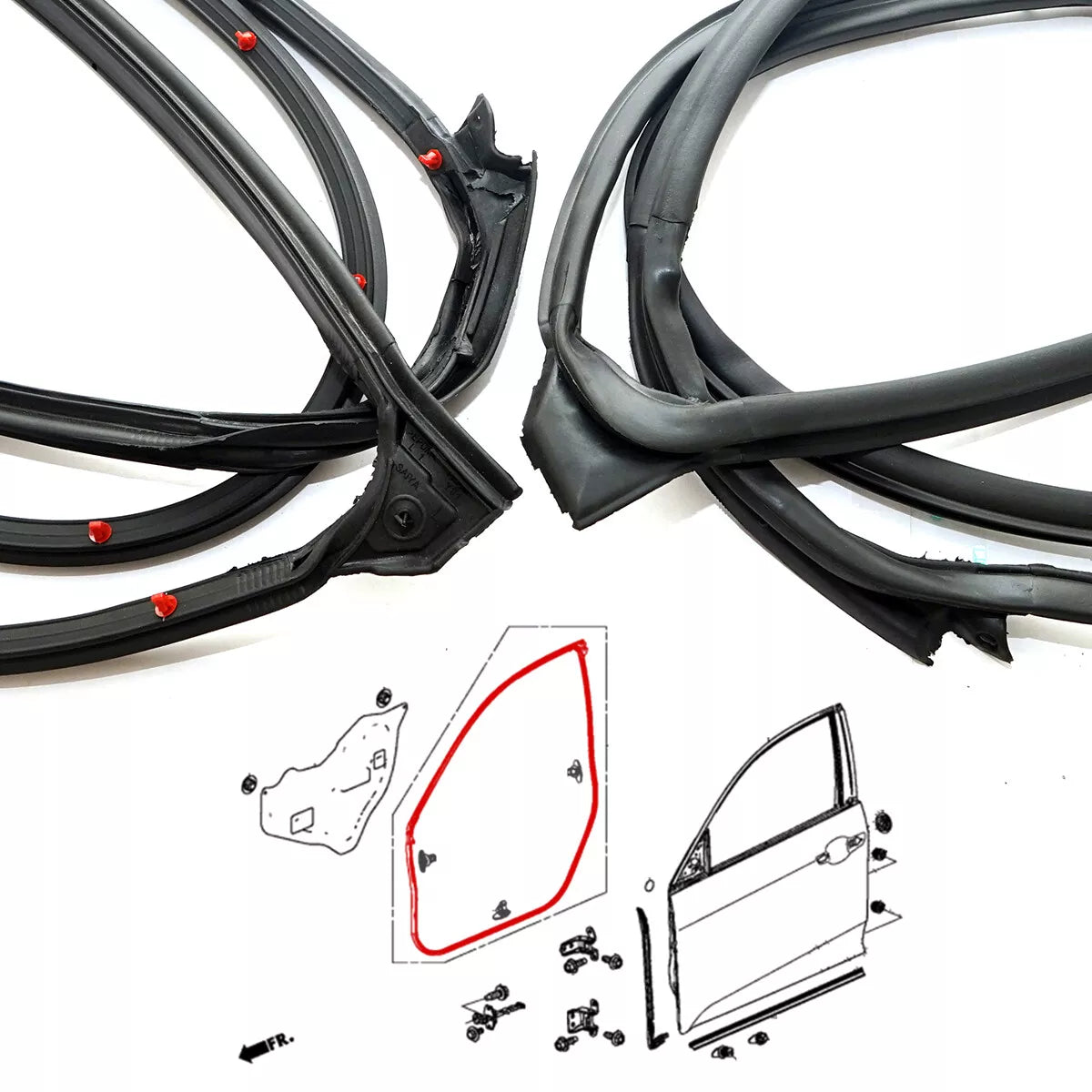 Front Door Weatherstrip for Honda Civic 10th Gen 4DR 2017-2021