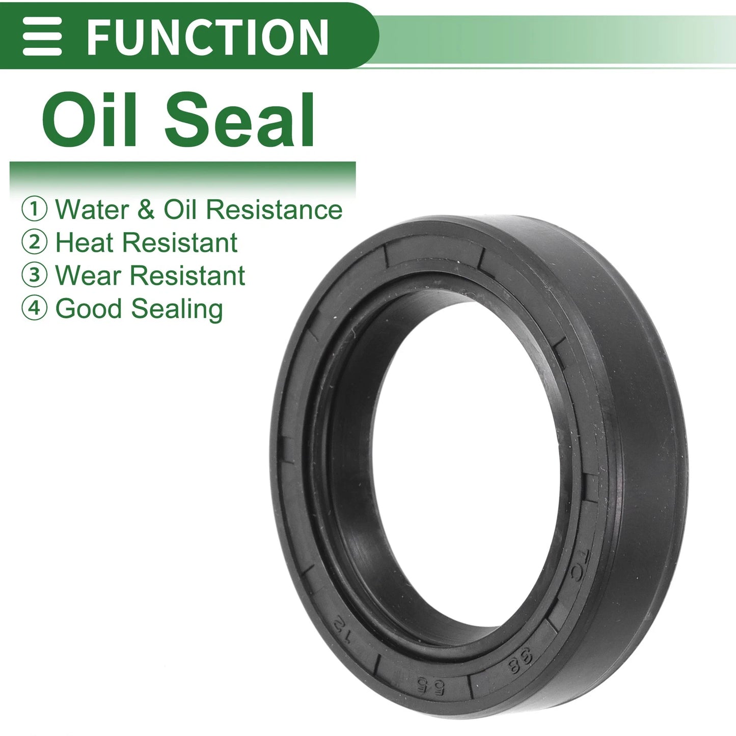 Oil Seal 38x55x12mm Black NBR Rubber Seal Ring Rotary Shaft 5 Pcs