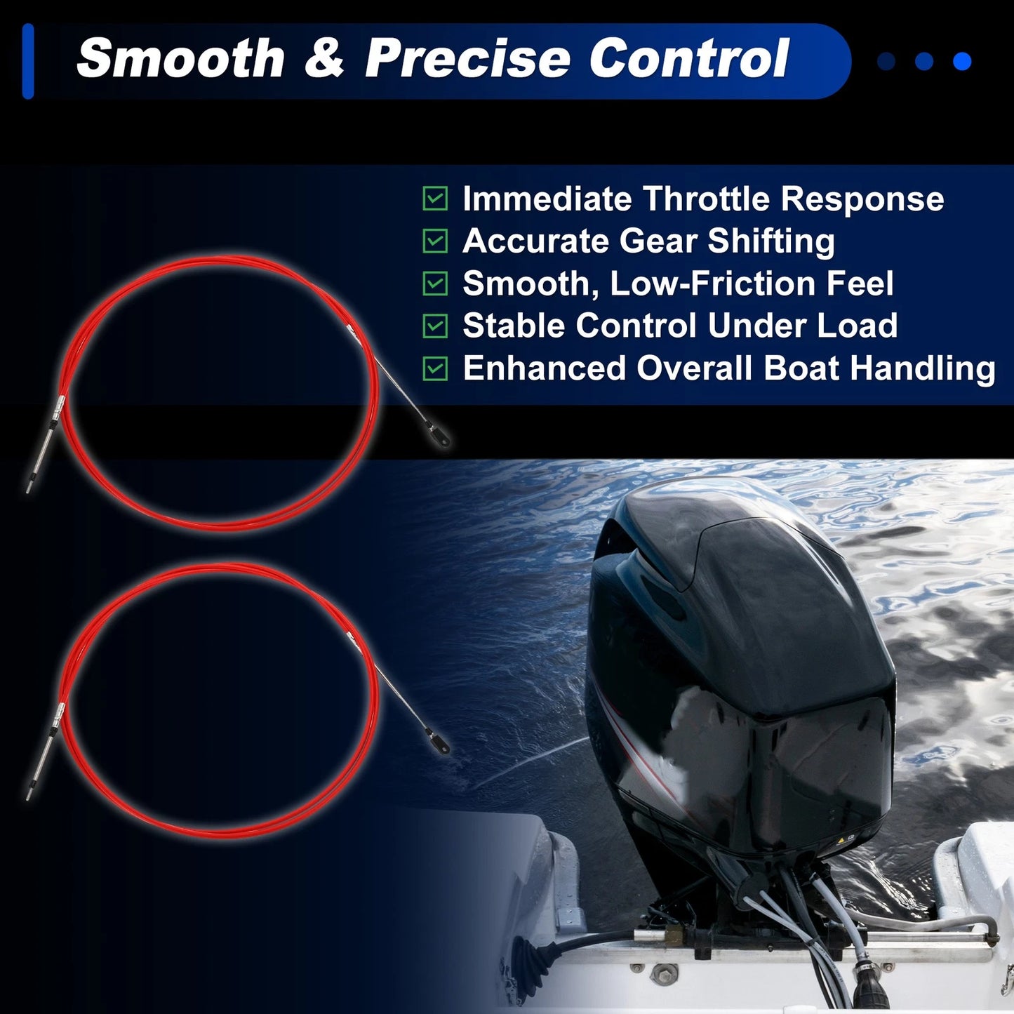 Throttle Shift Control Cable 14 ft 2 x for Yamaha