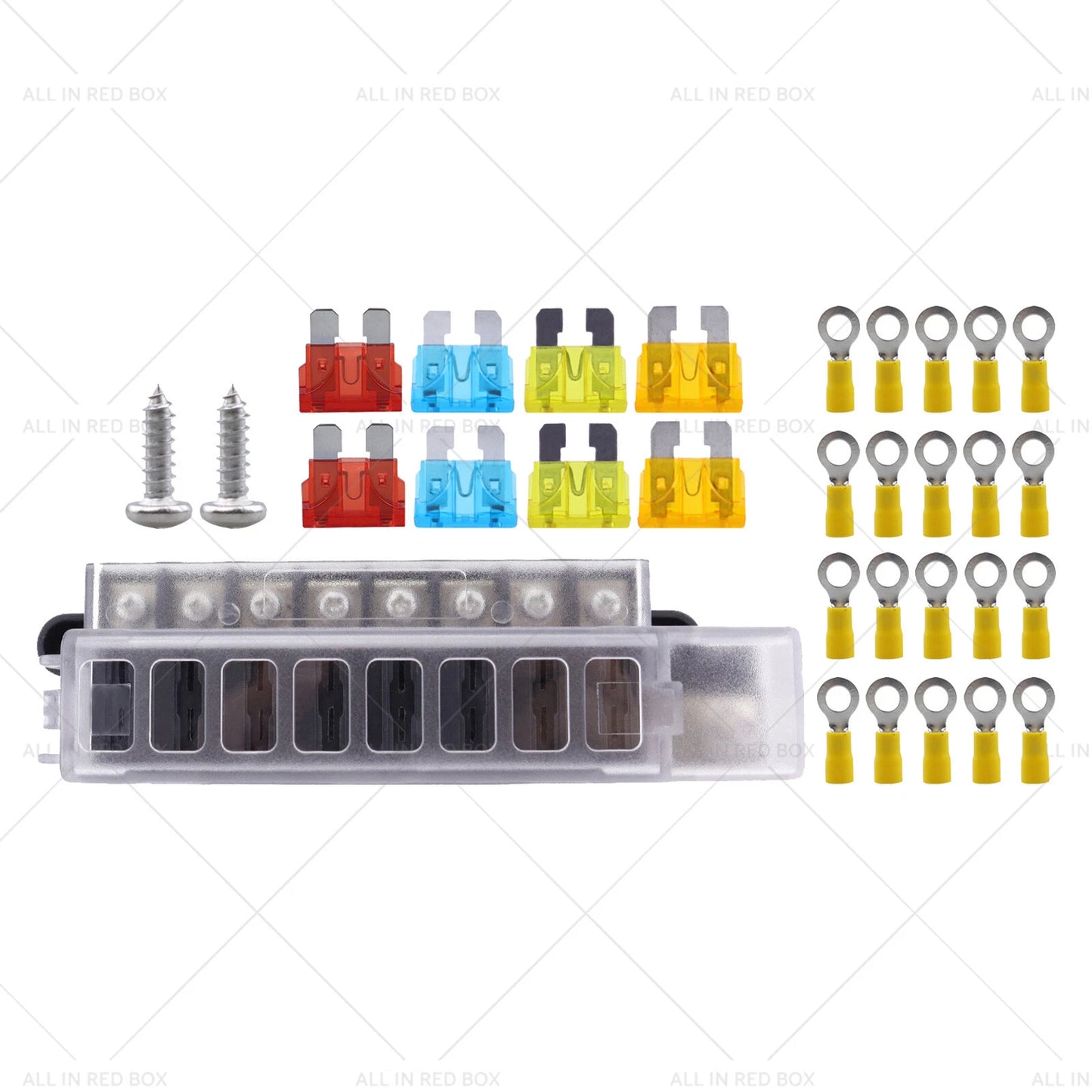 8 Gang Fuse Box 32VDC 100A Terminal Holder for ATO ATC Fuse