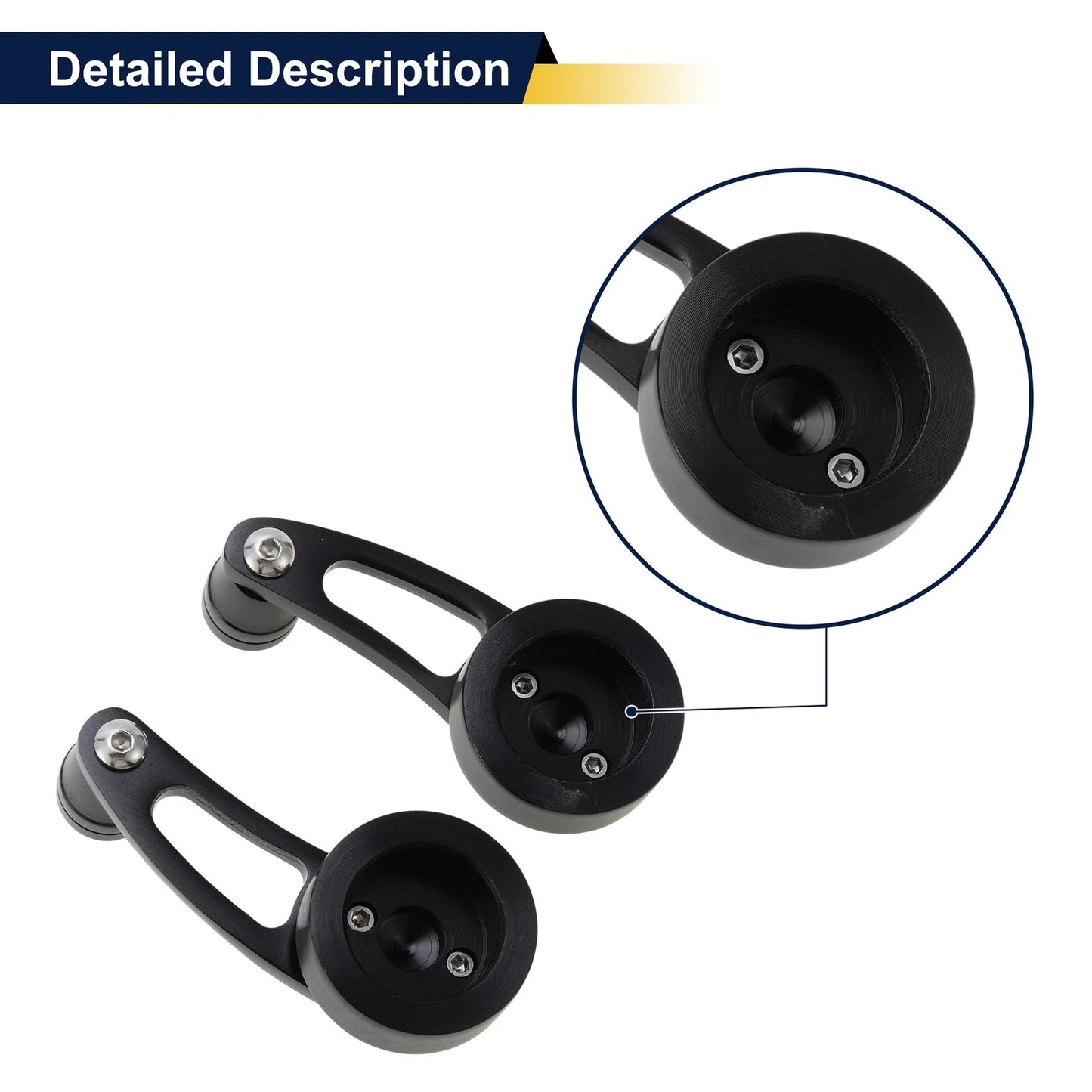 Door Window Crank Handle Set for Chevy, Ford, Chrysler - Black