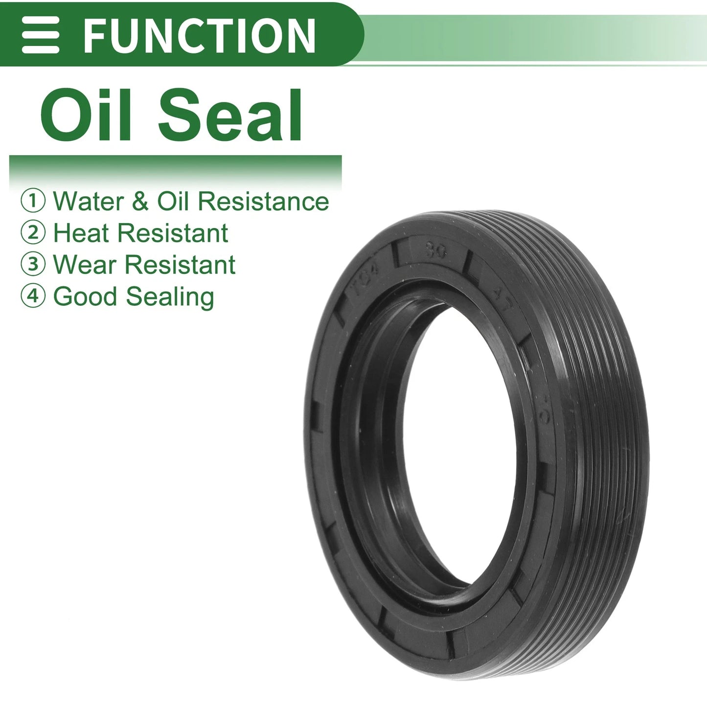 Oil Seal 30x47x10mm Lip Seal Ring Rotary Shaft Seal NBR Rubber Black 5 Pcs