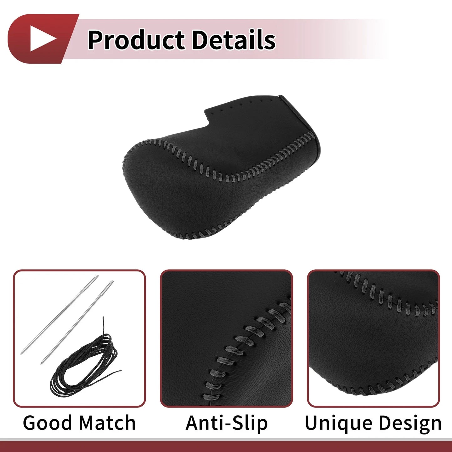 Car Gear Shift Knob Cover for Honda Accord 2008-2012 Black Leather