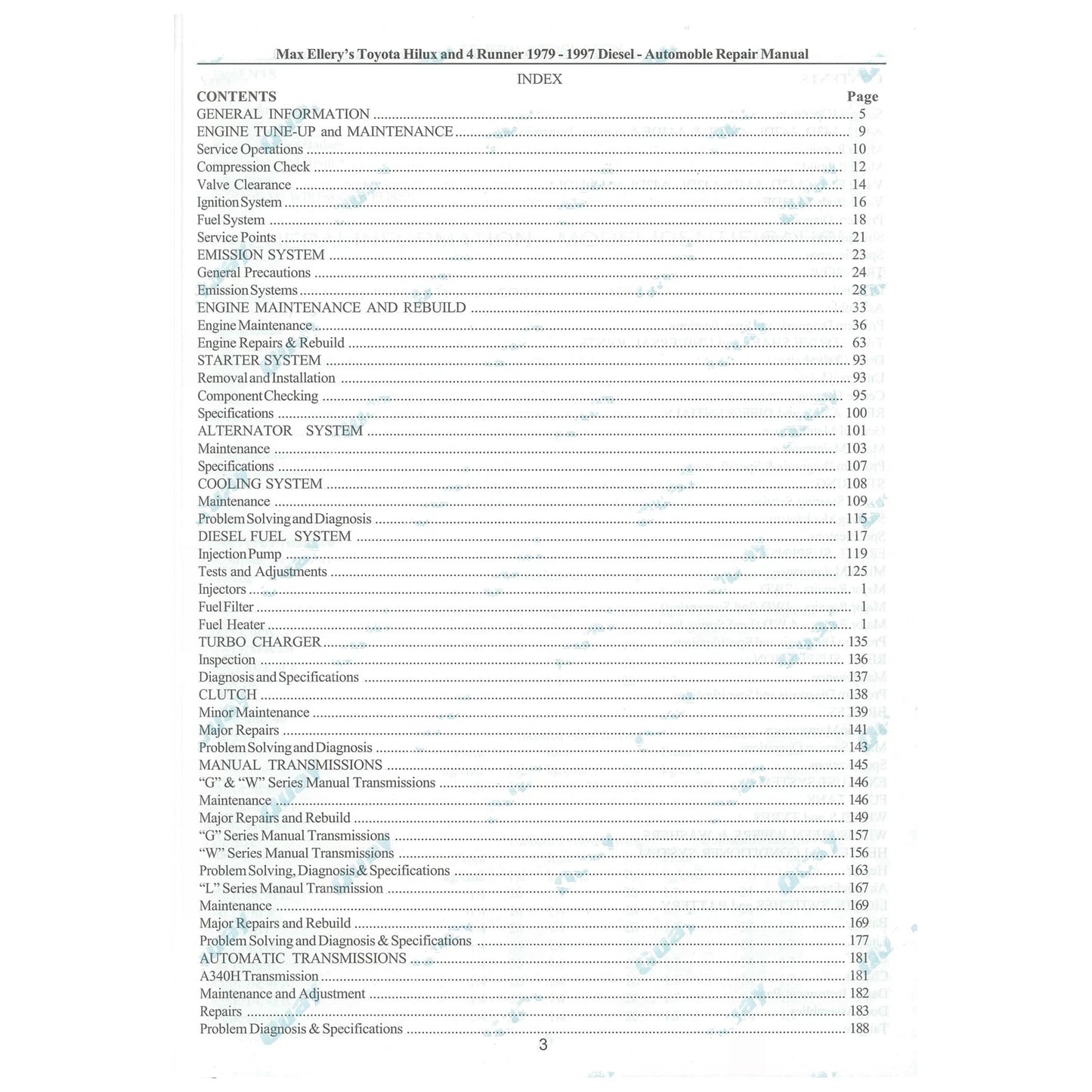 Workshop Manual for Toyota Hilux Diesel L LN40 LN46 LN55 MaxEllery Repair Book