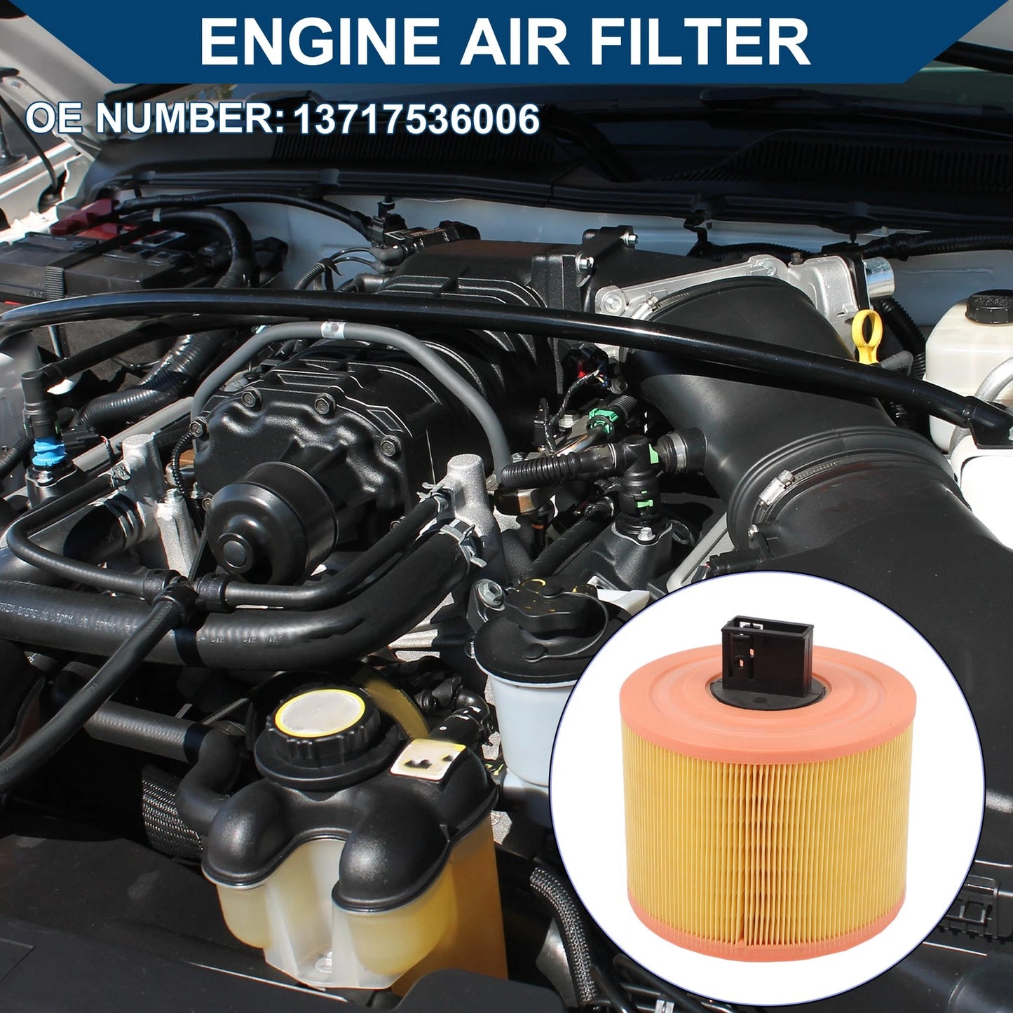 Car Engine Air Filter for BMW 325i E90 2.5L (2009-2011) - 1 x Filter