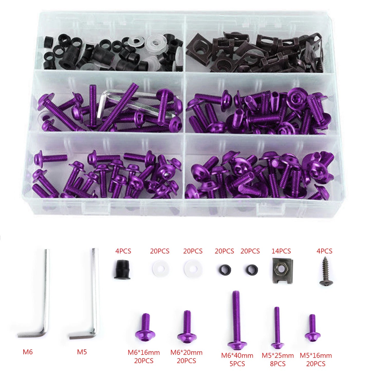 177 x M5/M6 Purple Fairing Screws