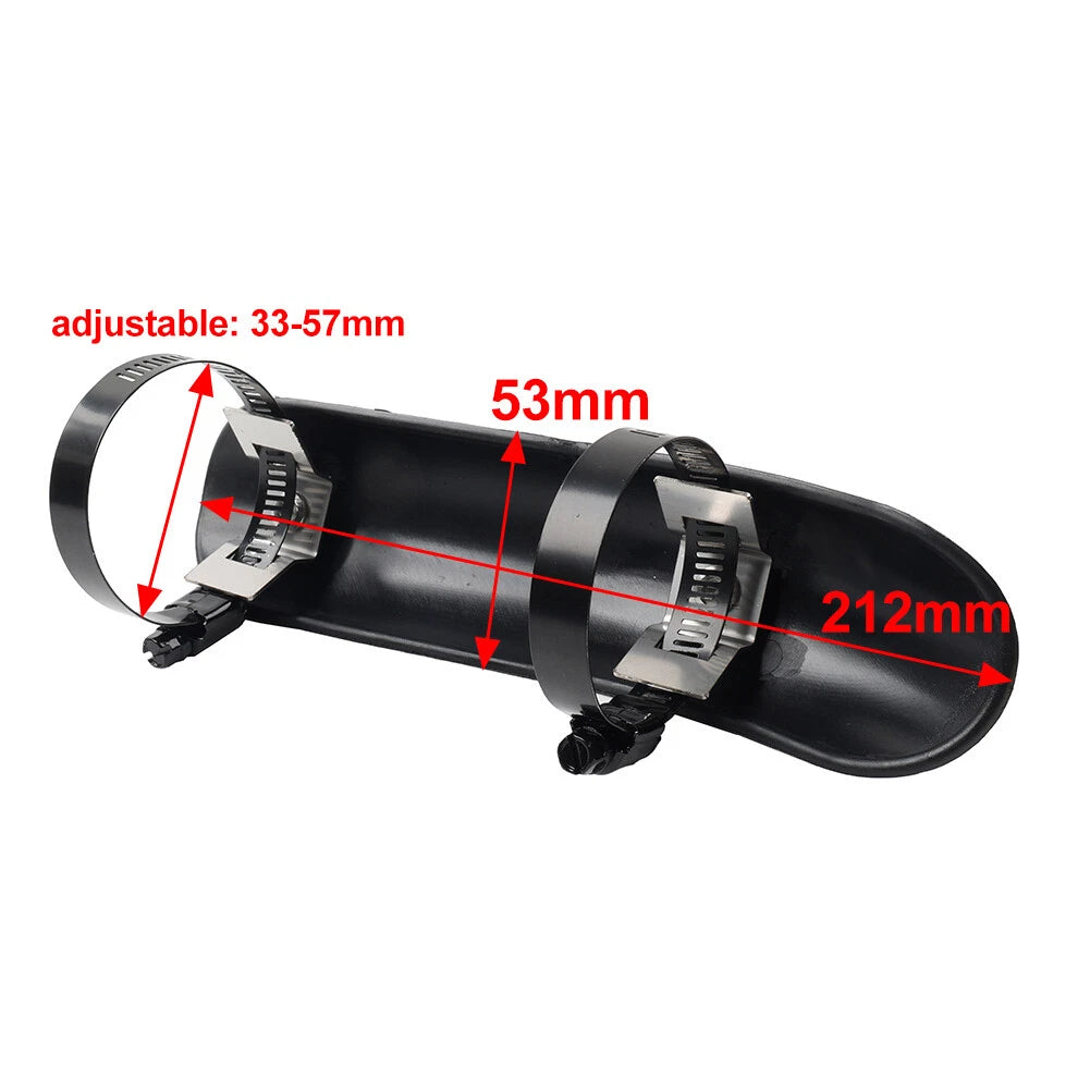 Universal Exhaust Muffler Heat Shield Cover for Car - Black/Silver Clamp