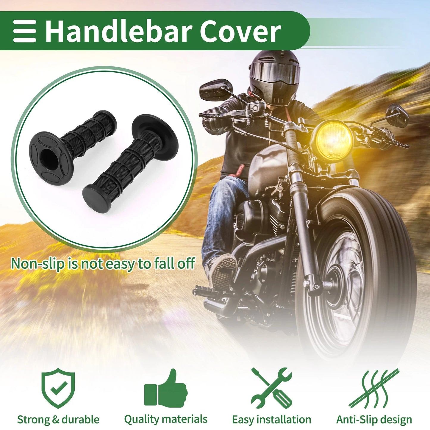 7/8 22mm Motorcycle Hand Grips End Grips Rubber for Make Model