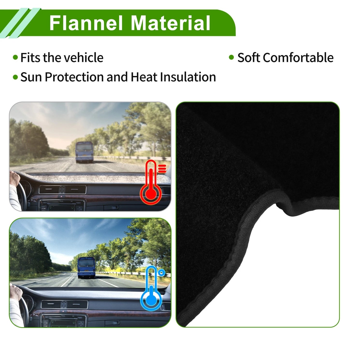Dashboard Cover Black Flannel for Suzuki Spacia MK53S (2017-Current)