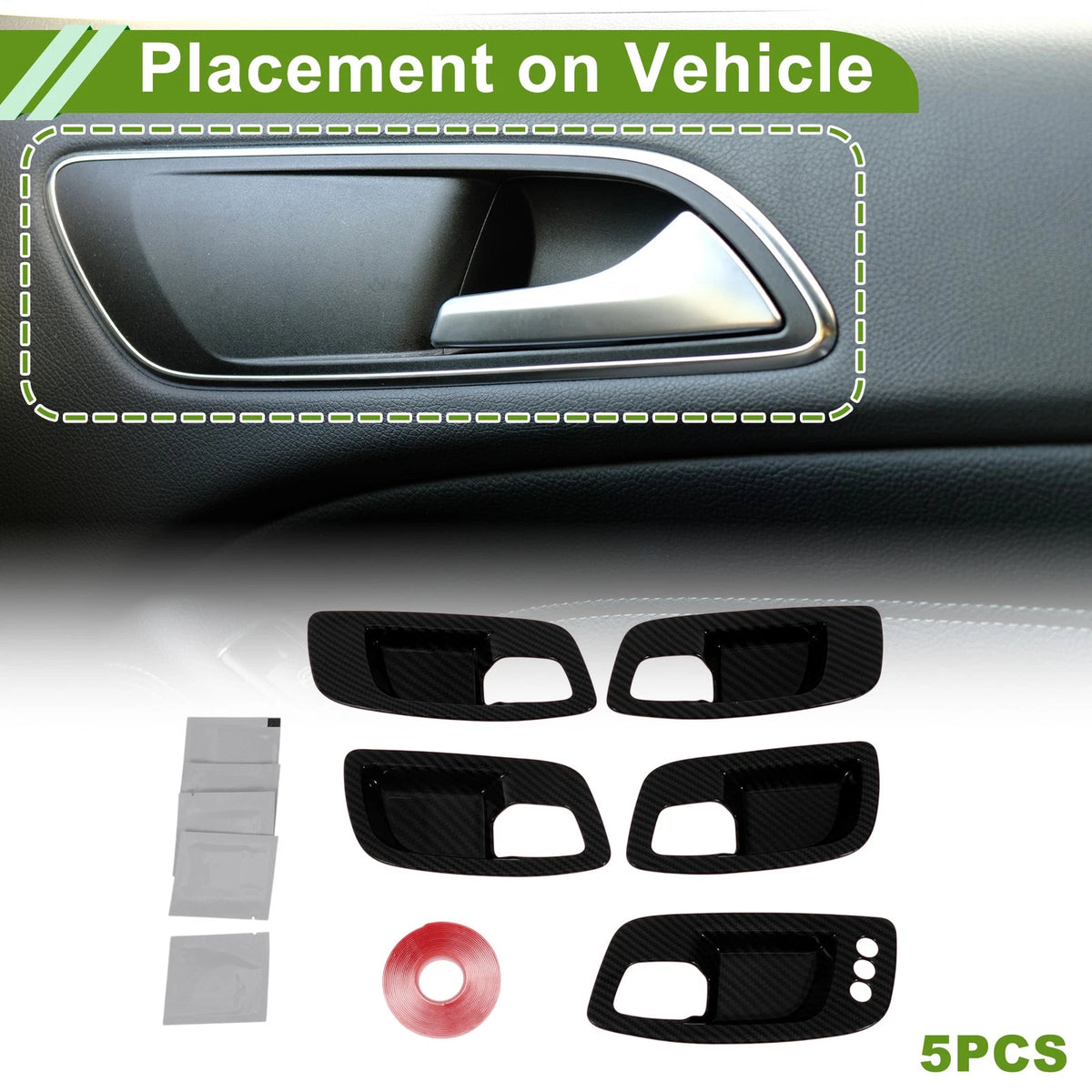 Door Handle Bowl Cover Trim for Dodge Charger (2011-2021) ABS 5 Pcs
