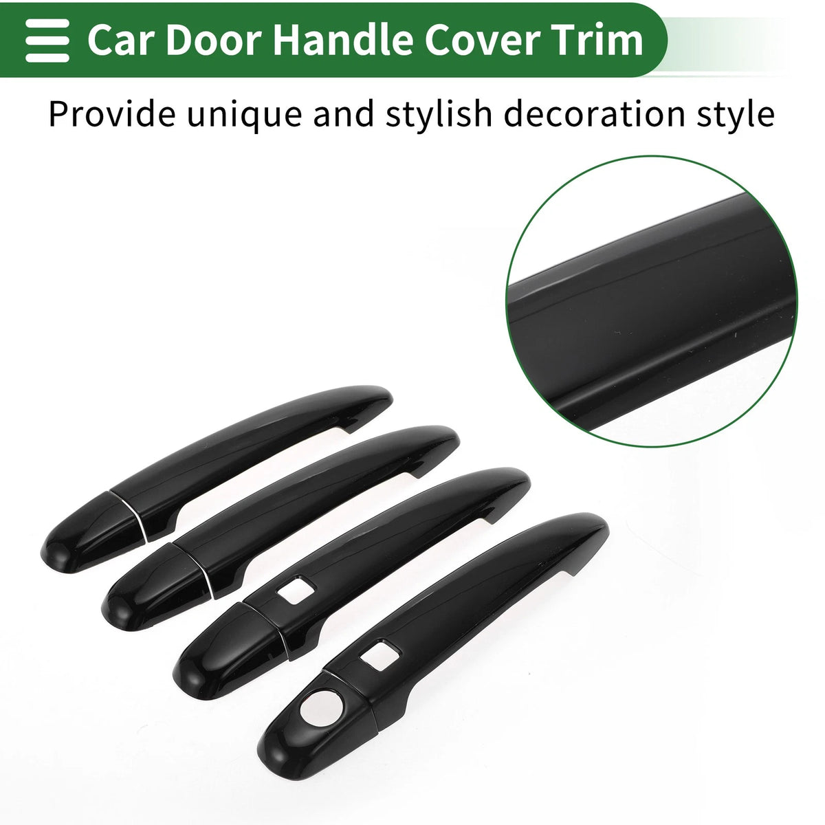 Black Door Handle Cover Trim for Toyota Highlander (2008-2013)