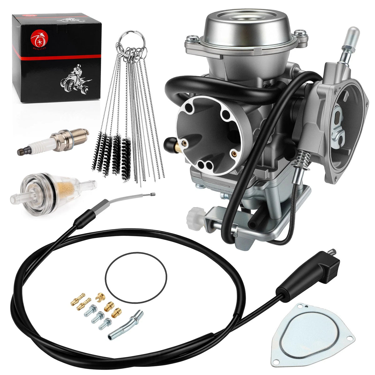 Carburetor & Throttle Cable Kit for Suzuki Ozark 250 2x4 LT-F250 (2002–2007)