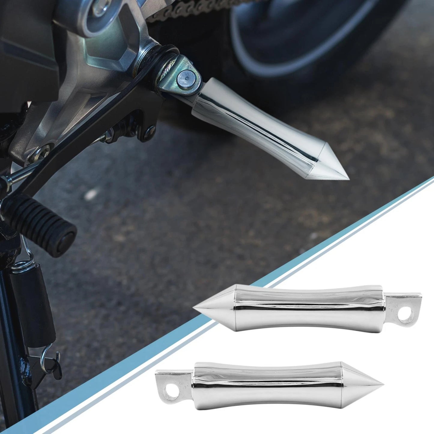 Pair 10.35mm Aluminum Alloy Rearsets Footrest Footpeg for Motorcycle