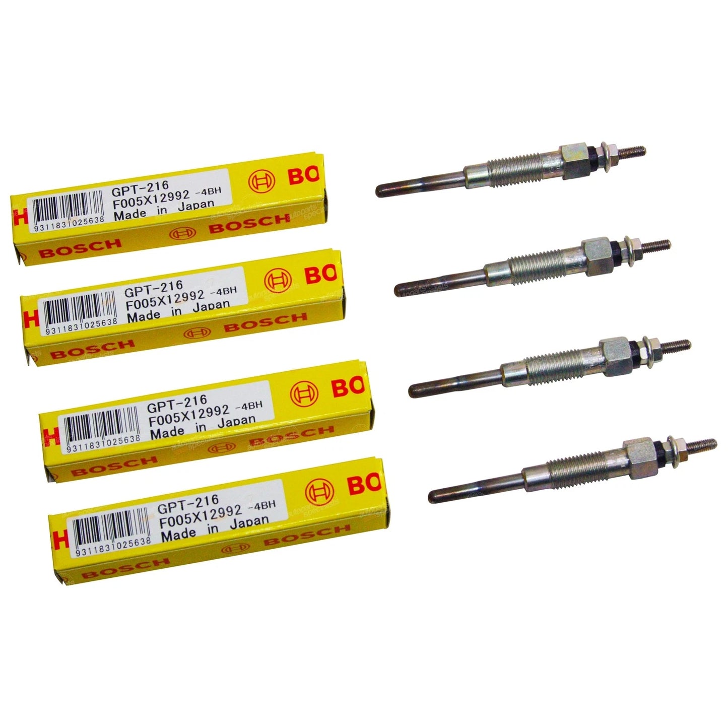 4 x Diesel Glow Plugs for Hilux LN40 LN46 LN50 4cyl L 2.2L (1981–1984)