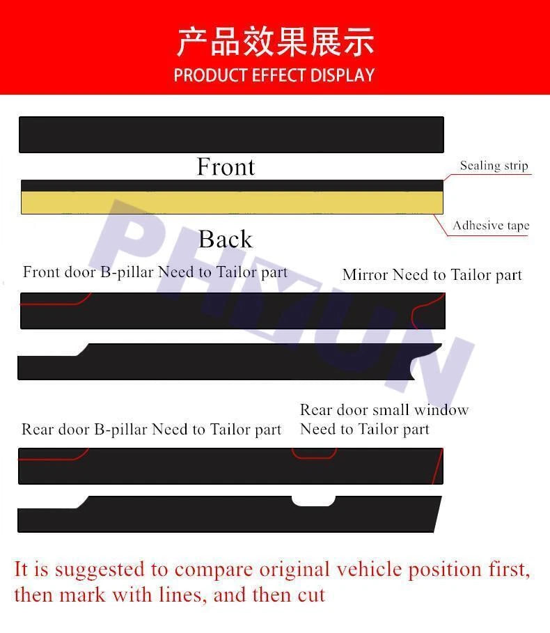 13FT Rubber Car Side Door Window Glass Seal Weatherstrip for Universal