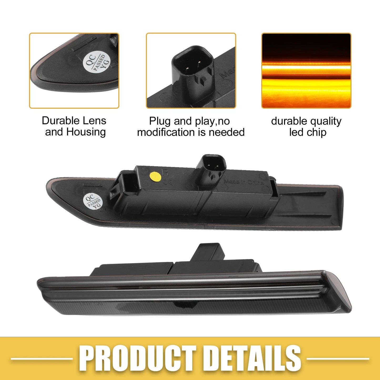 Front Rear LED Side Marker Light for Acura TL Pairs