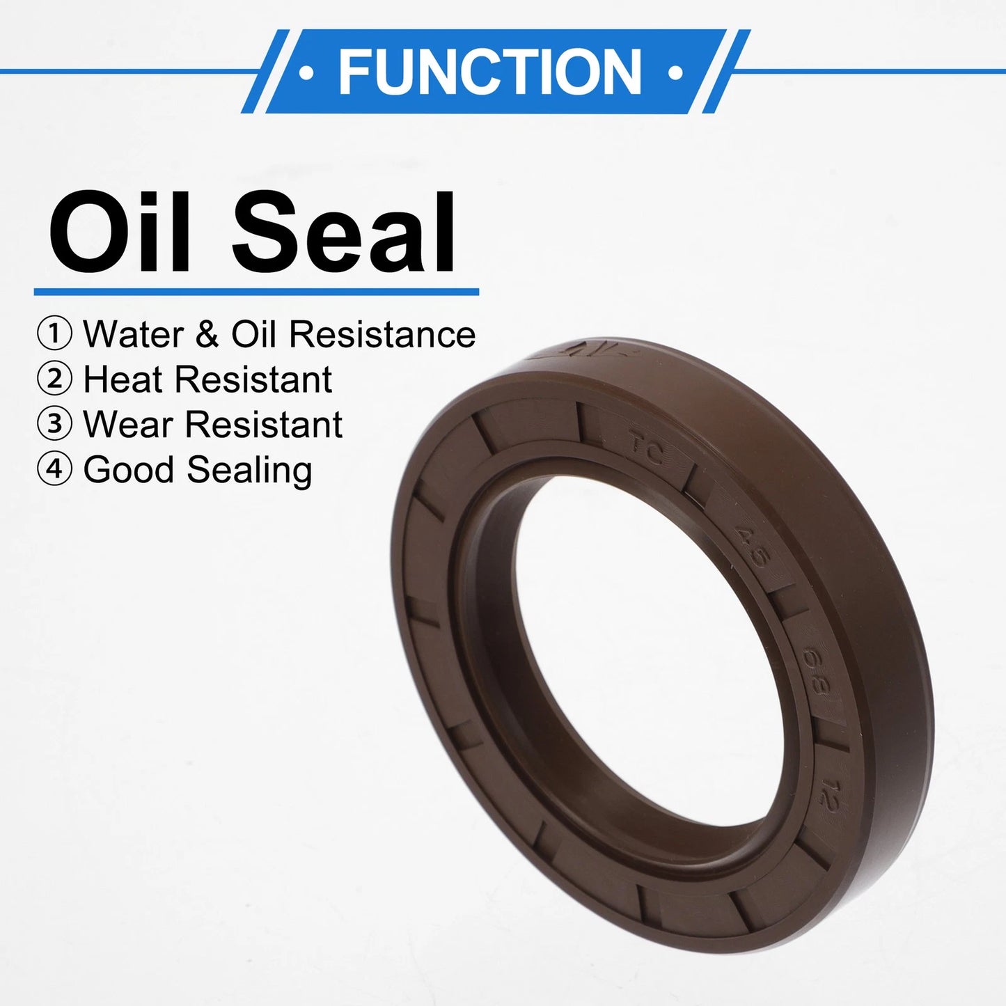 Oil Seal 45x68x12mm Brown 2 x Seal Ring Rotary Shaft Seal FKM Rubber
