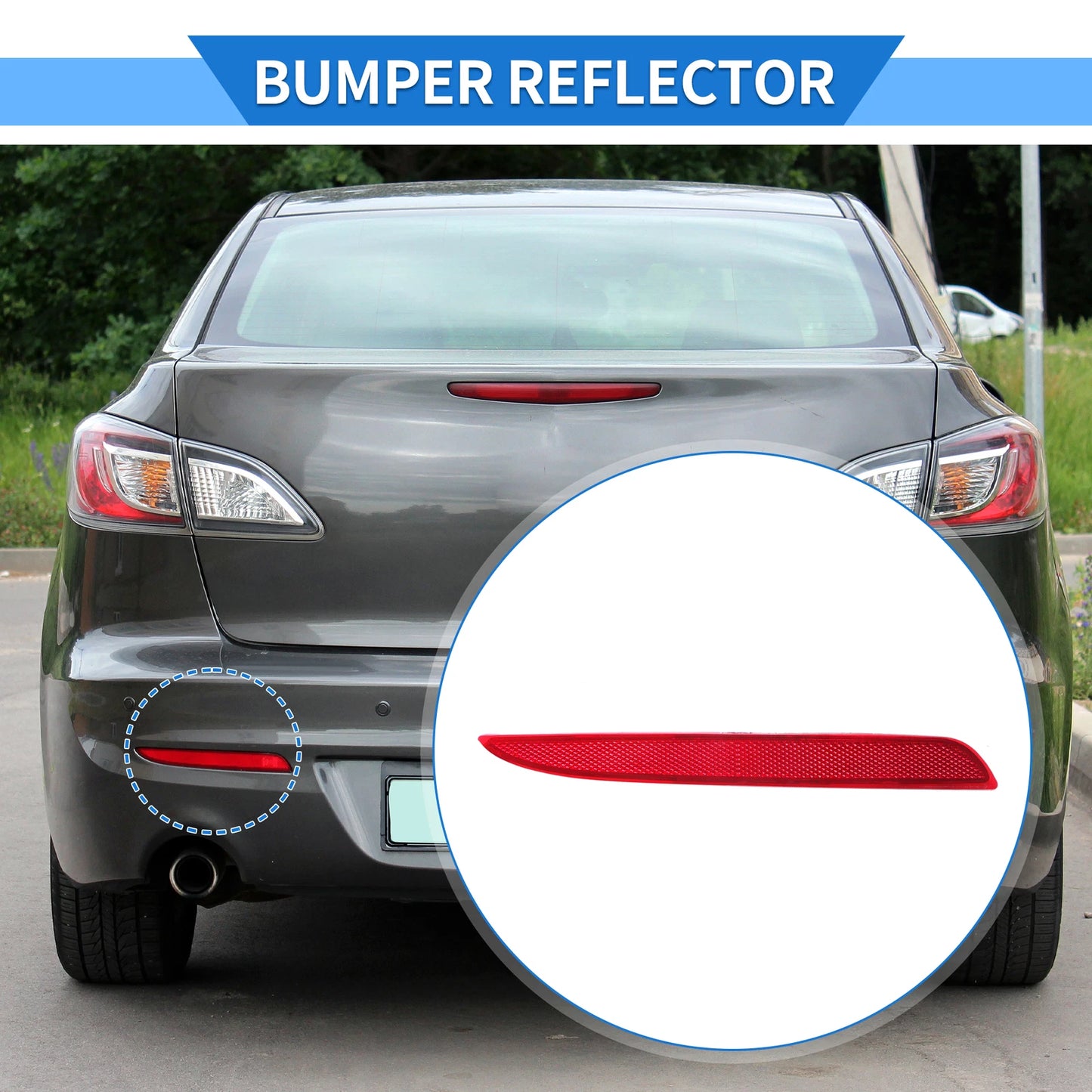 Rear Bumper Reflector for MAZDA 3 BL (2010-2013) Red