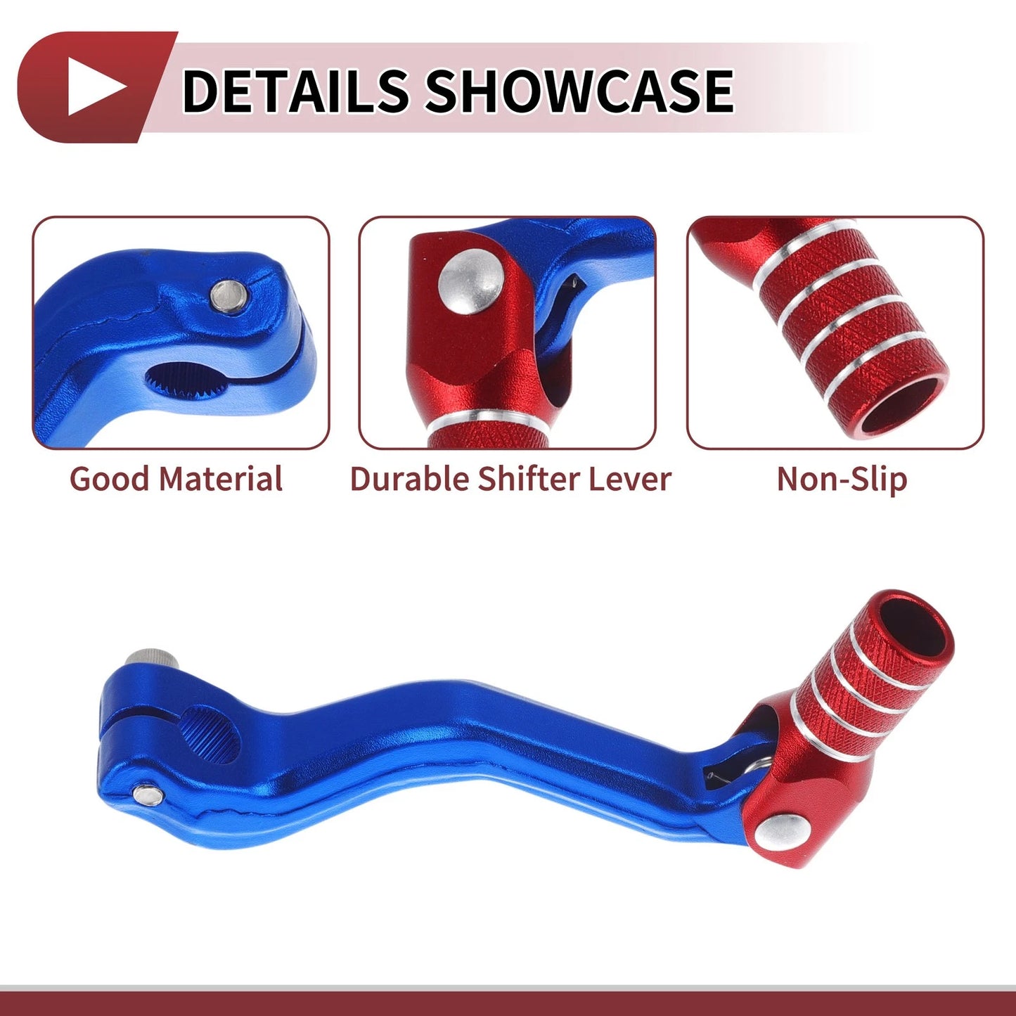 Folding Motorcycle Gear Shifter Lever Blue Red Silver Tone for Kayo T2
