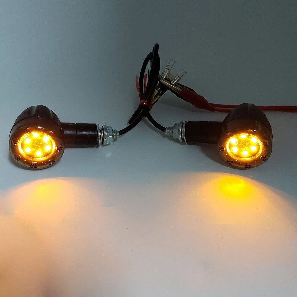 2 x Motorcycle LED Brake Blinker Turn Signal Tail Lights for Harley & Honda