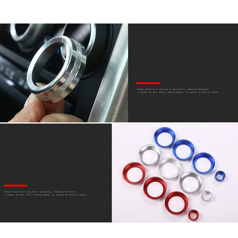 Silver AC Adjust Knob Button Ring Cover Trim Fit for Discovery Sport 2015-2018