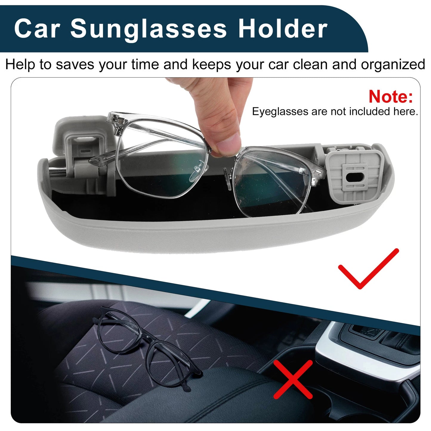 Sunglasses Case for Volvo XC90 Eyeglasses Holder Storage Box (2016-2024)