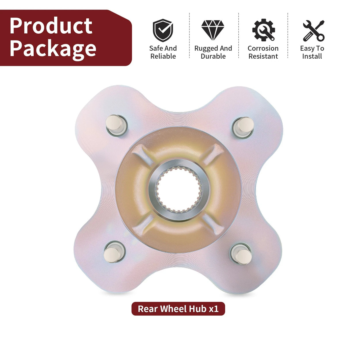 Rear Wheel Hub for Yamaha Big Bear Wolverine Moto-4 Kodiak (1986–2000)