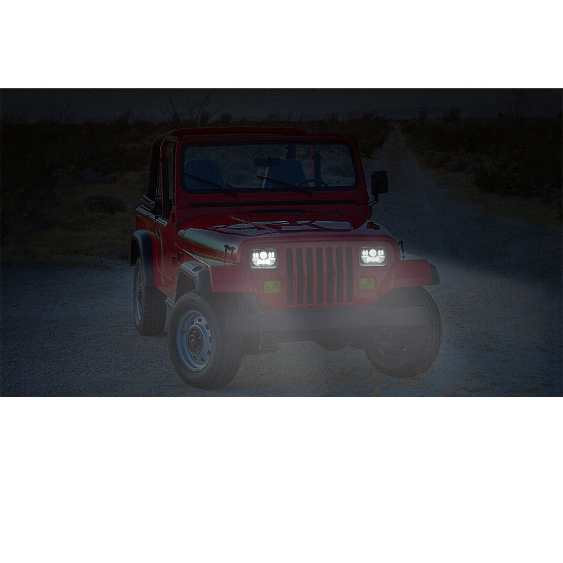 7x6" 5x7" LED Headlight DRL for Jeep Cherokee Wrangler YJ, Chevrolet, GMC