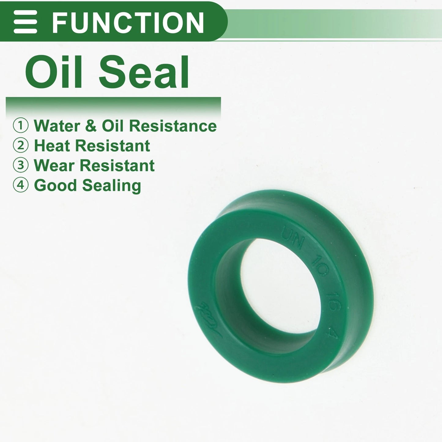 Oil Seal Seal Ring Rotary Shaft Seal TPU 10x16x4mm High Pressure Green 5 Pcs