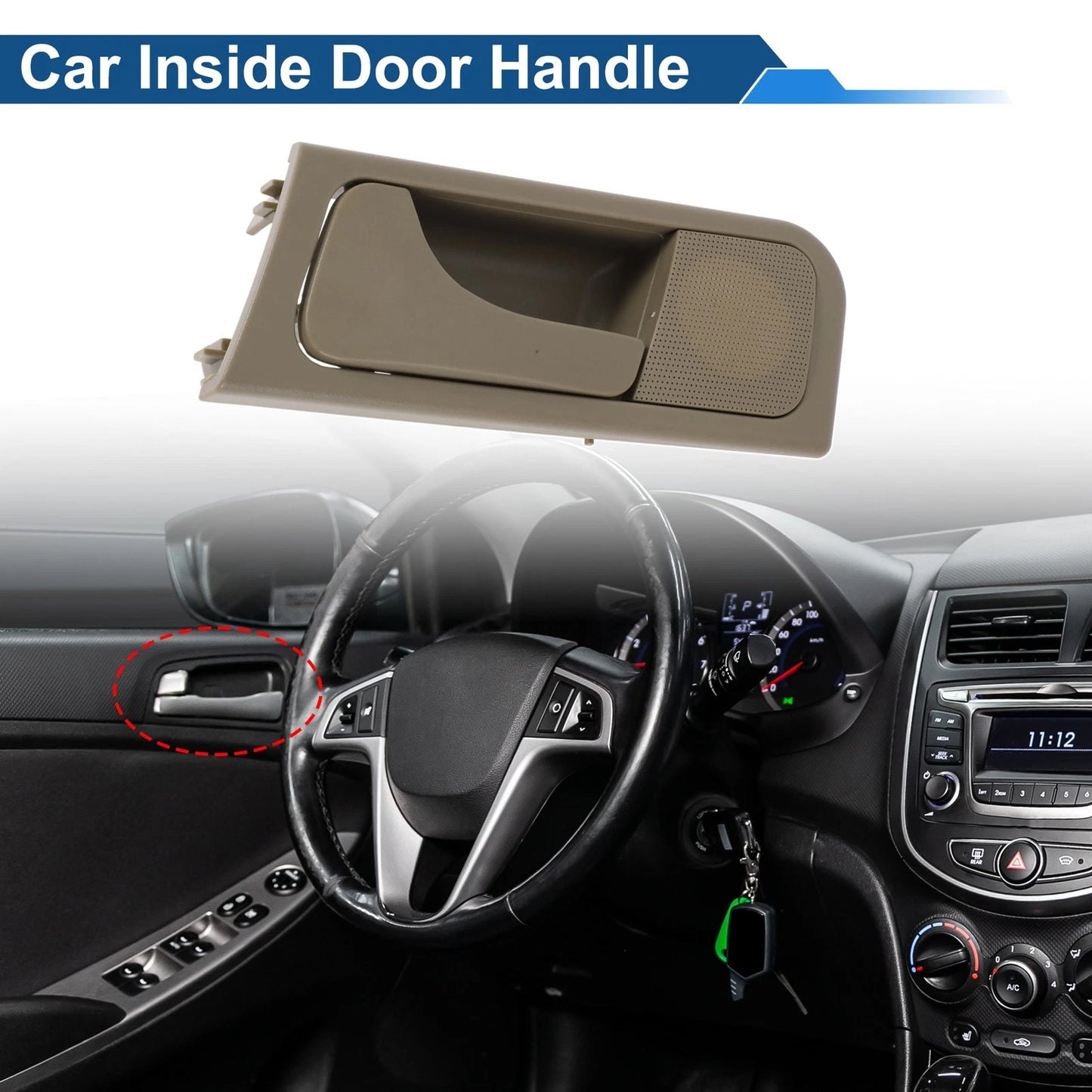 Front Passenger Side Interior Door Handle Beige for Buick Excelle (2003–2008)