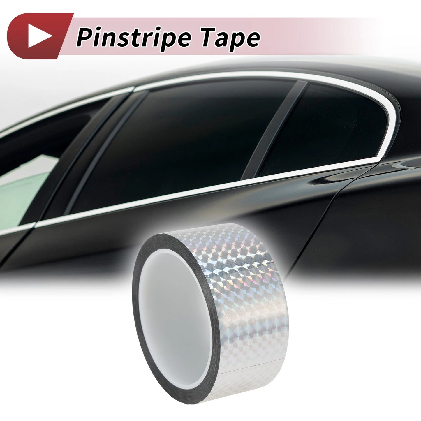 Pinstripe Tape 45mmx50m Laser Silver Tone for Car Motorcycle Boat 1 Pc