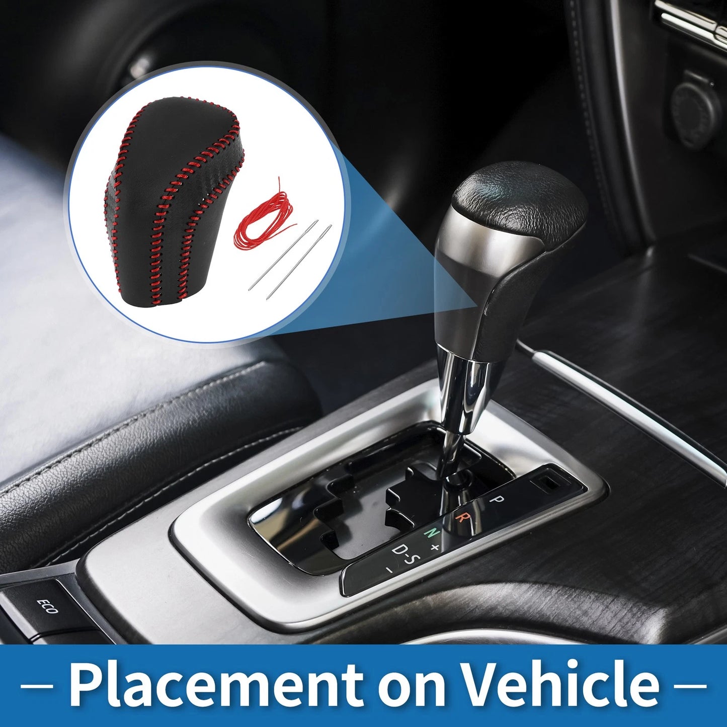 Carbon Fiber Pattern Black Red Gear Shift Knob Cover for Toyota Camry