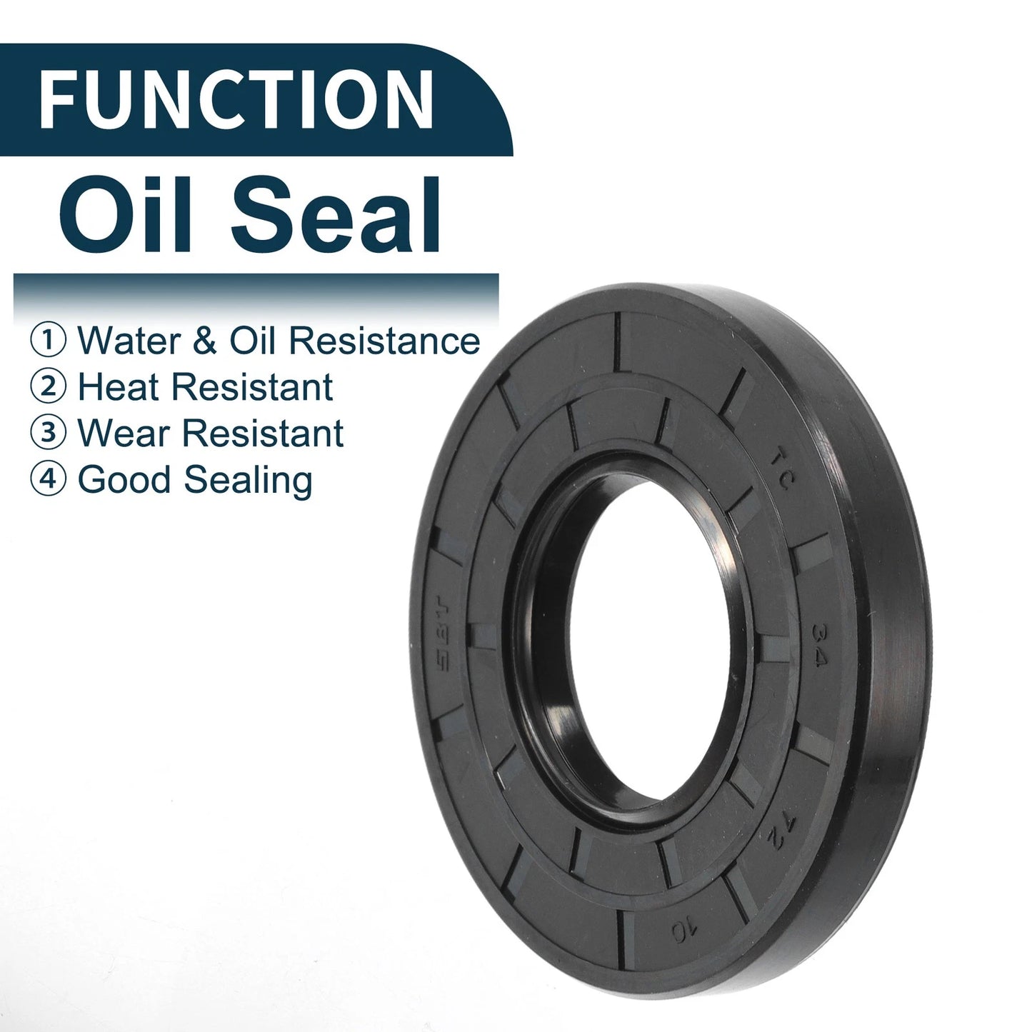 Oil Seal 34x72x10mm 5Pcs Rotary Shaft Seal NBR Rubber for Make Model