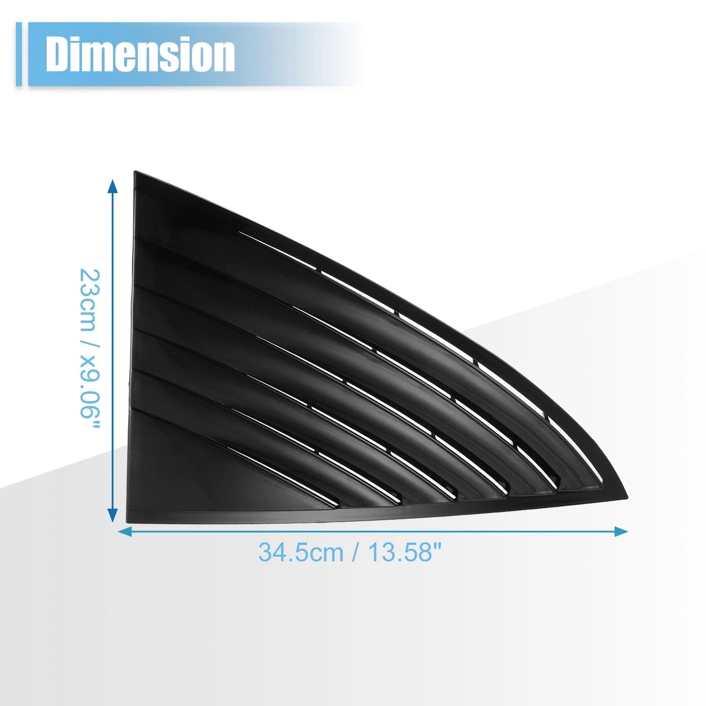 Pair of Gloss Black Rear Side Window Louvers for Tesla Model 3 (2017-2023)