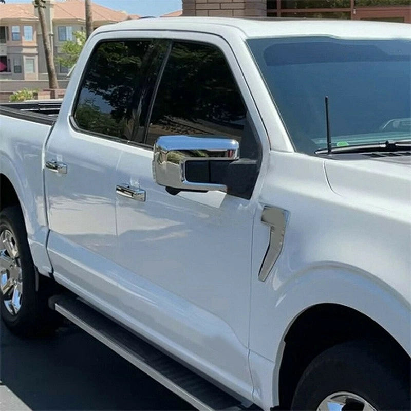 2 x Chrome Exterior Mirror Covers for Ford F150 (2021-2022)