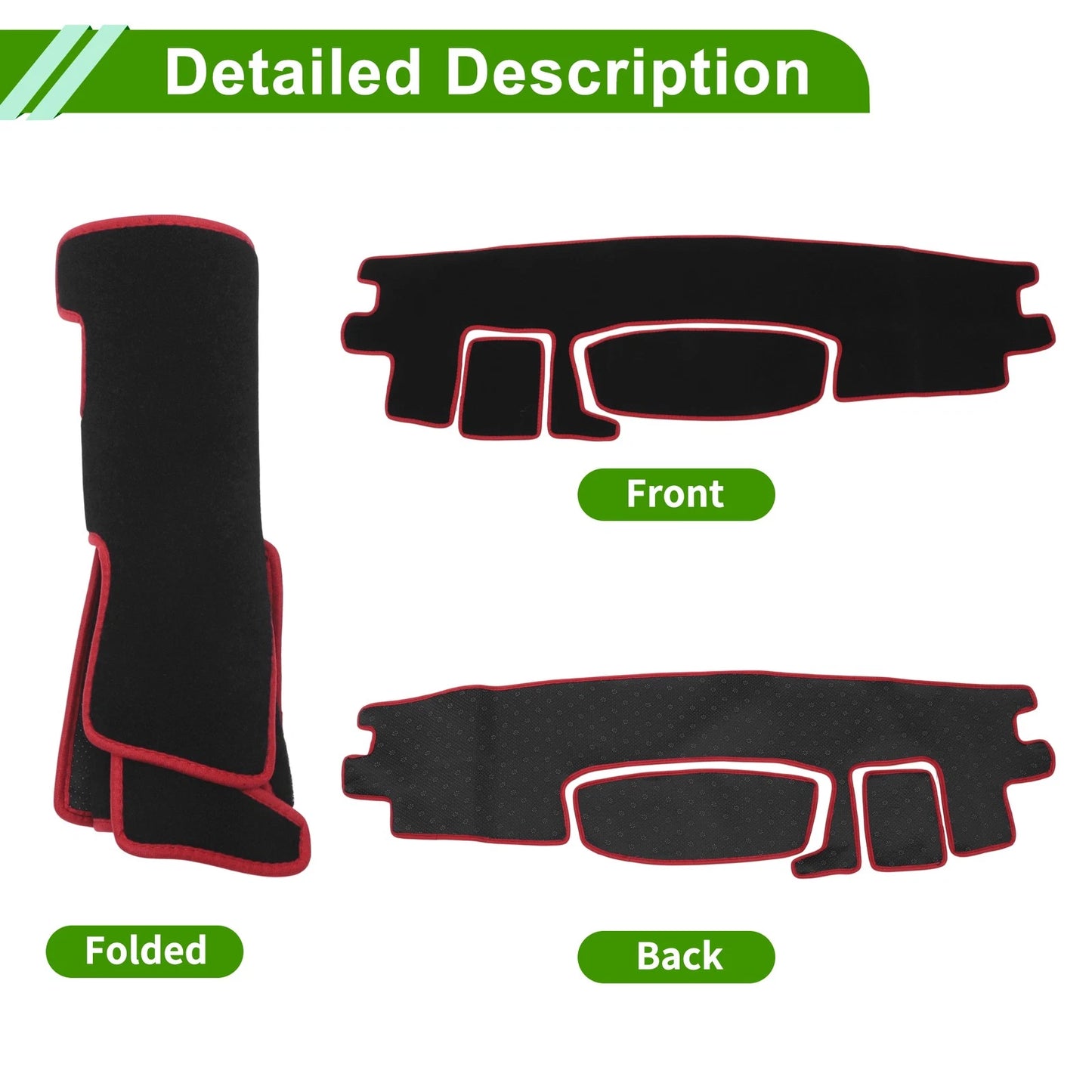 Dashboard Cover for Toyota Roomy Tank 2016-2020 Black Red 1 x Anti-Slip