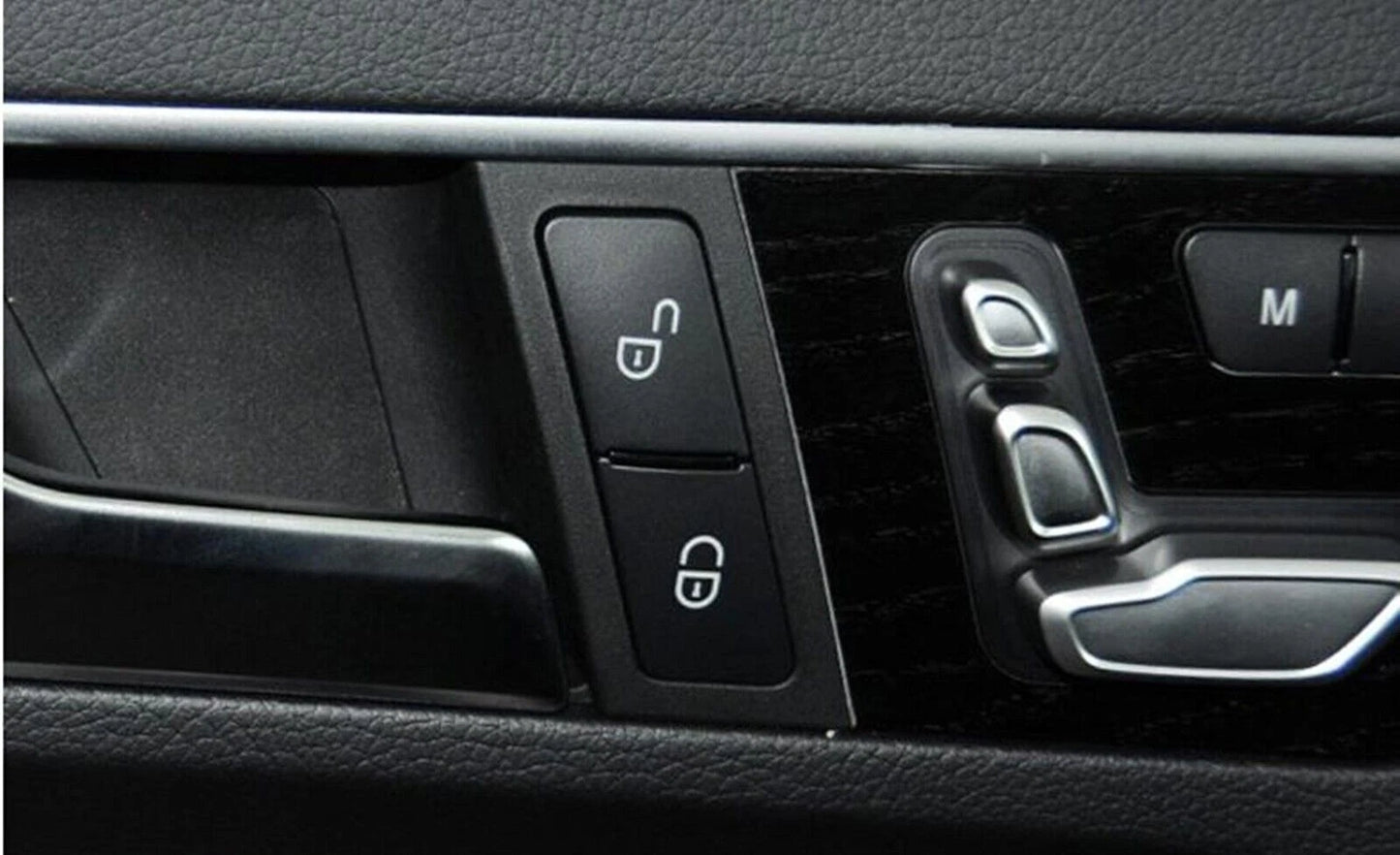 2 x Front Left Door Lock Button Cover for Benz W204 W212 W207 (2008-2018)