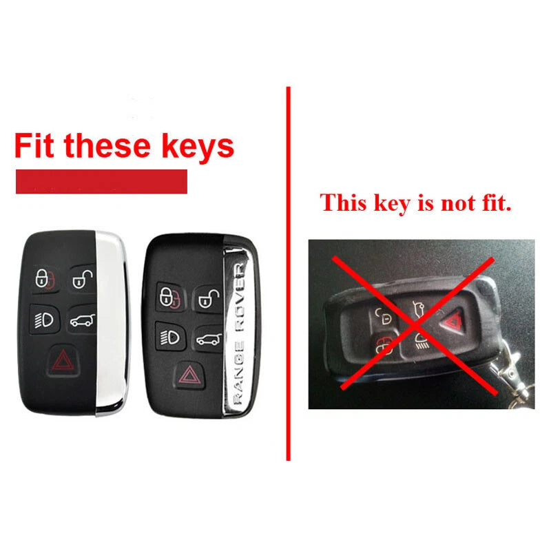 White Leather Remote FOB Key Cover Bag Fit For Land Rover LR4 Discovery Sport