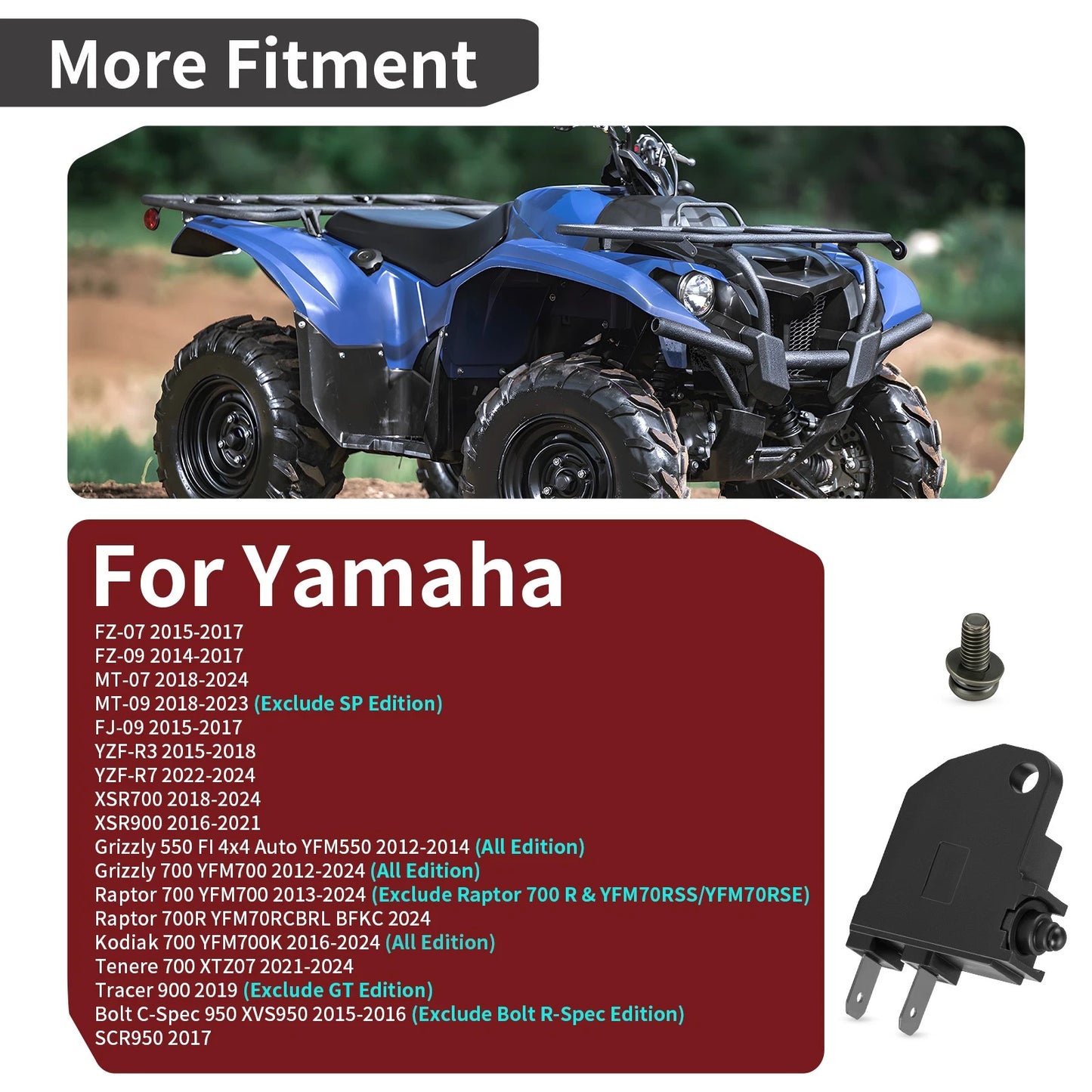 Front Brake Stop Light Switch for Yamaha FJ09/FZ07/FZ09/MT-07/MT-09/YZF R3/R7