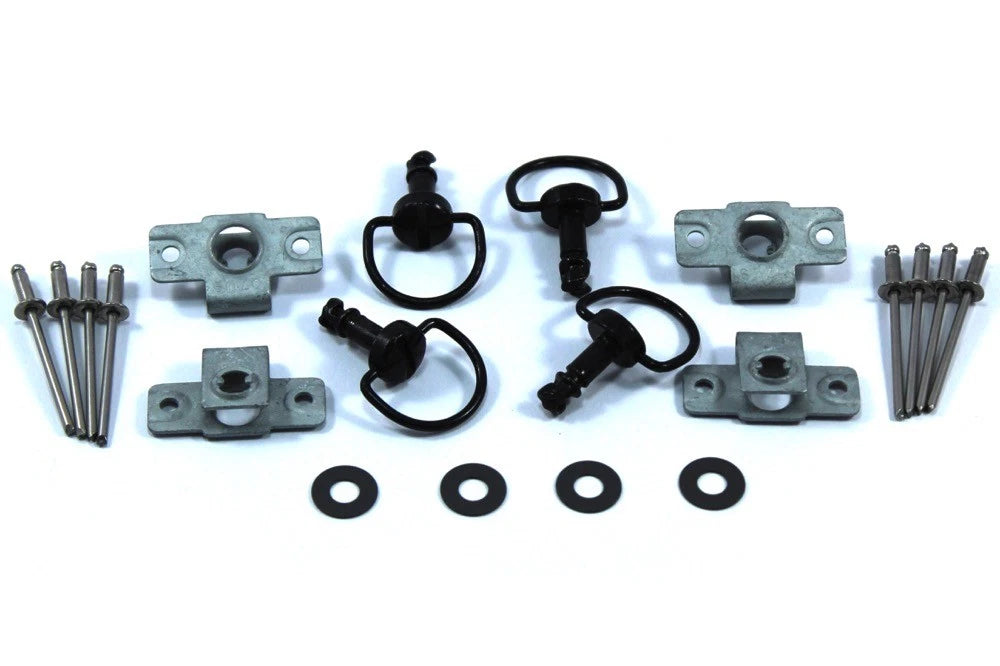 4x Dzus Verschluss Schwarz D-Ring Fastener Vierteldrehung Motorrad Verkleidung