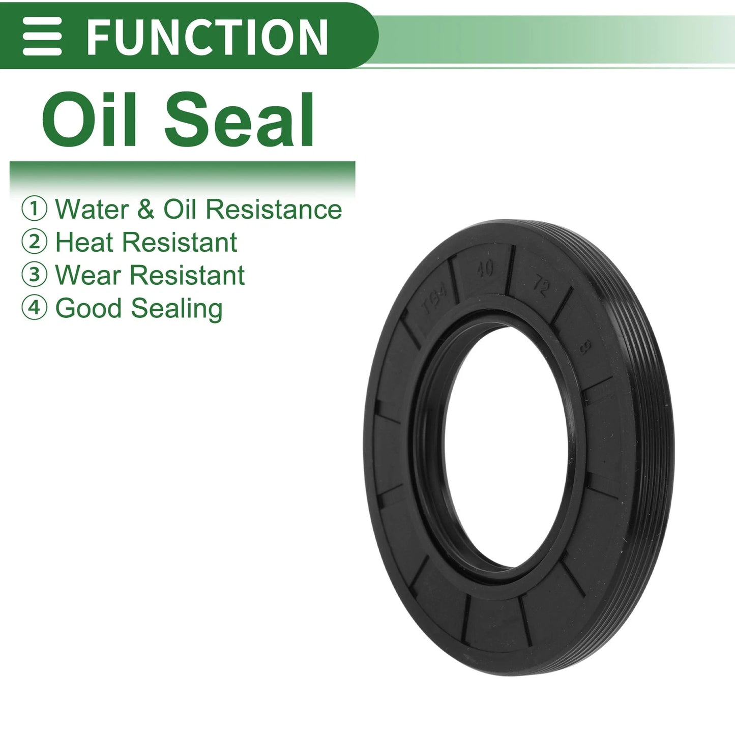 Oil Seal 40x72x8mm Rotary Shaft Seal NBR Rubber High Pressure Black