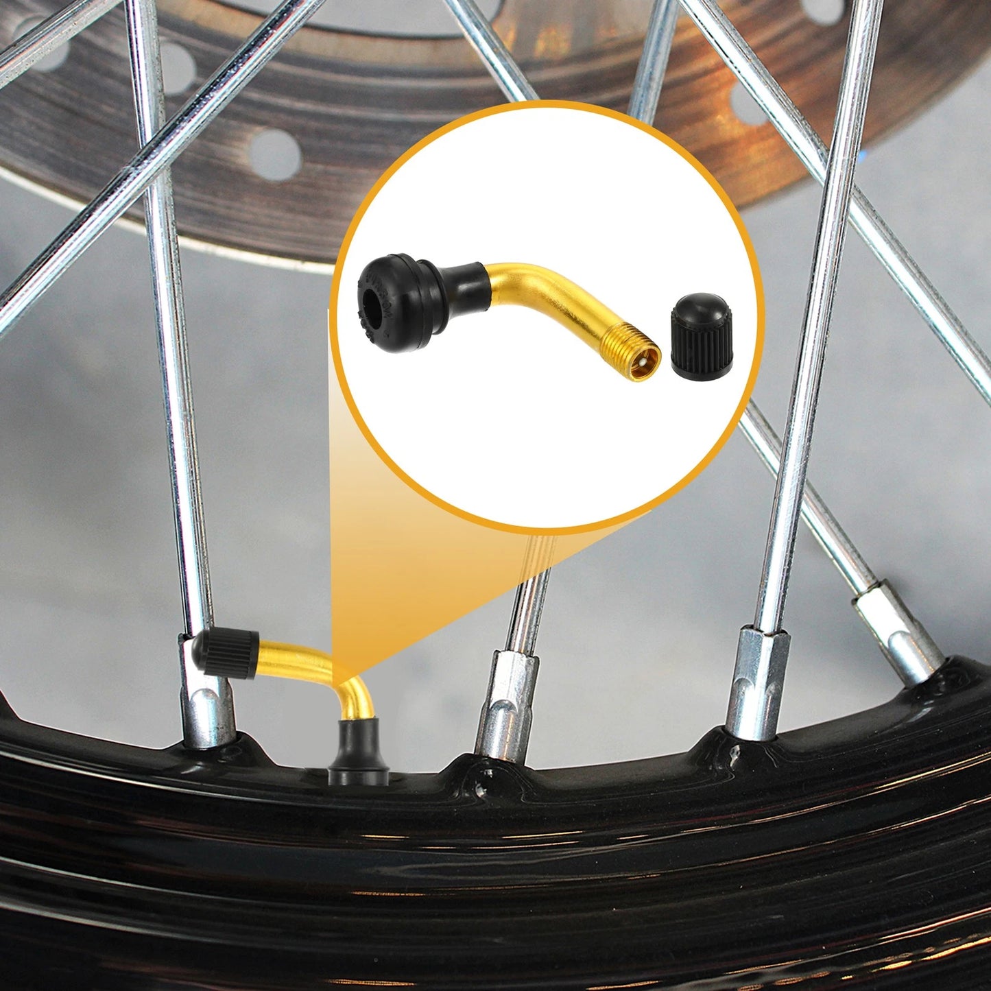 12 Pcs PVR50 Tubeless Tire Valve Universal for Cars Motorcycles Gold Tone