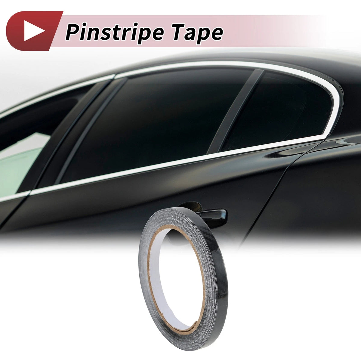 Pinstripe Tape / 12mmx10m / Black Stripes DIY Stickers for Car/Motorcycle