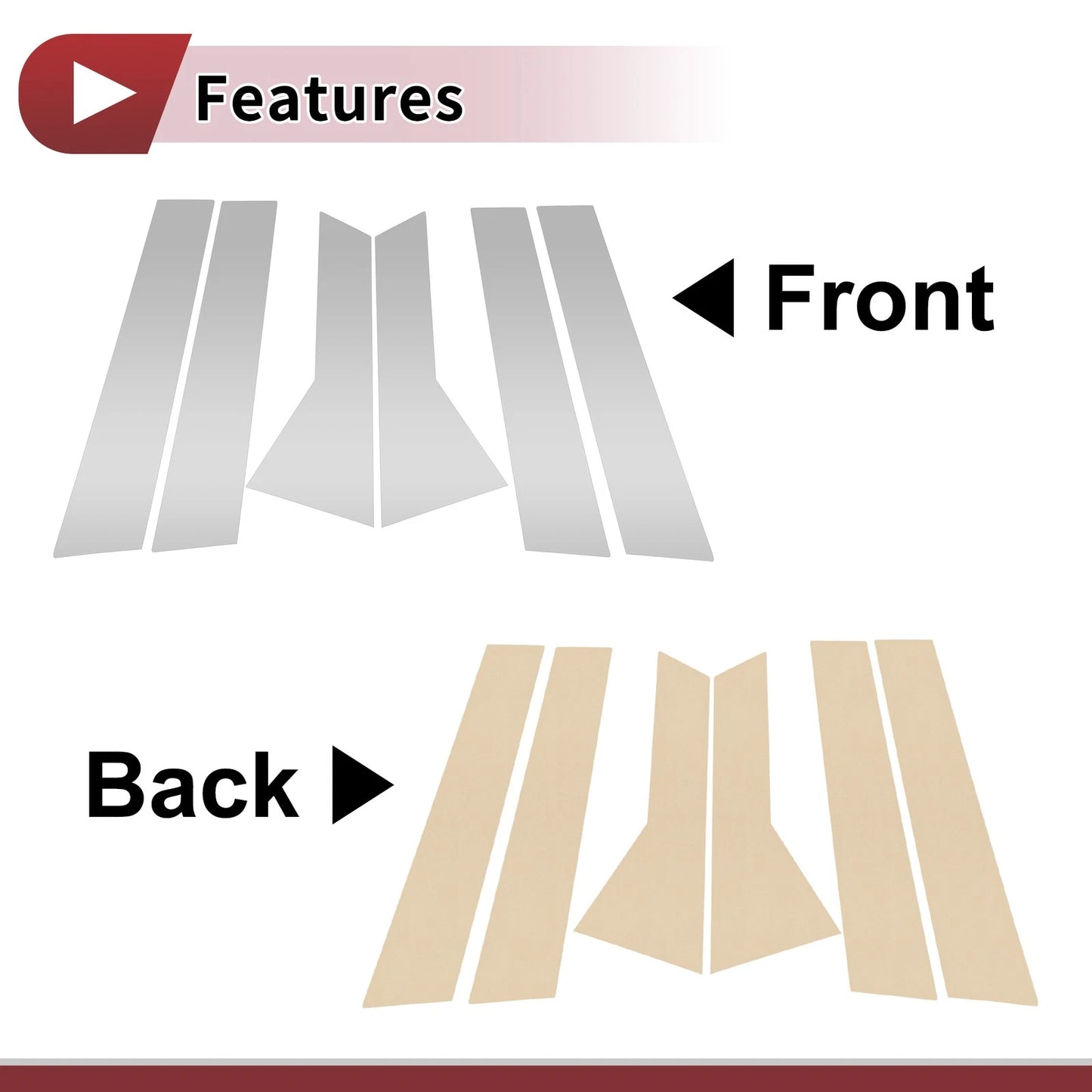 6 x Car Door Pillar Window Trim for Infiniti QX50 (2019 - 2023) Chrome