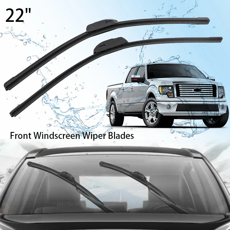 Windshield Wiper Blades for 2009-2020 Ford F150 F-150 2 x J-HOOK Hybrid Silicone