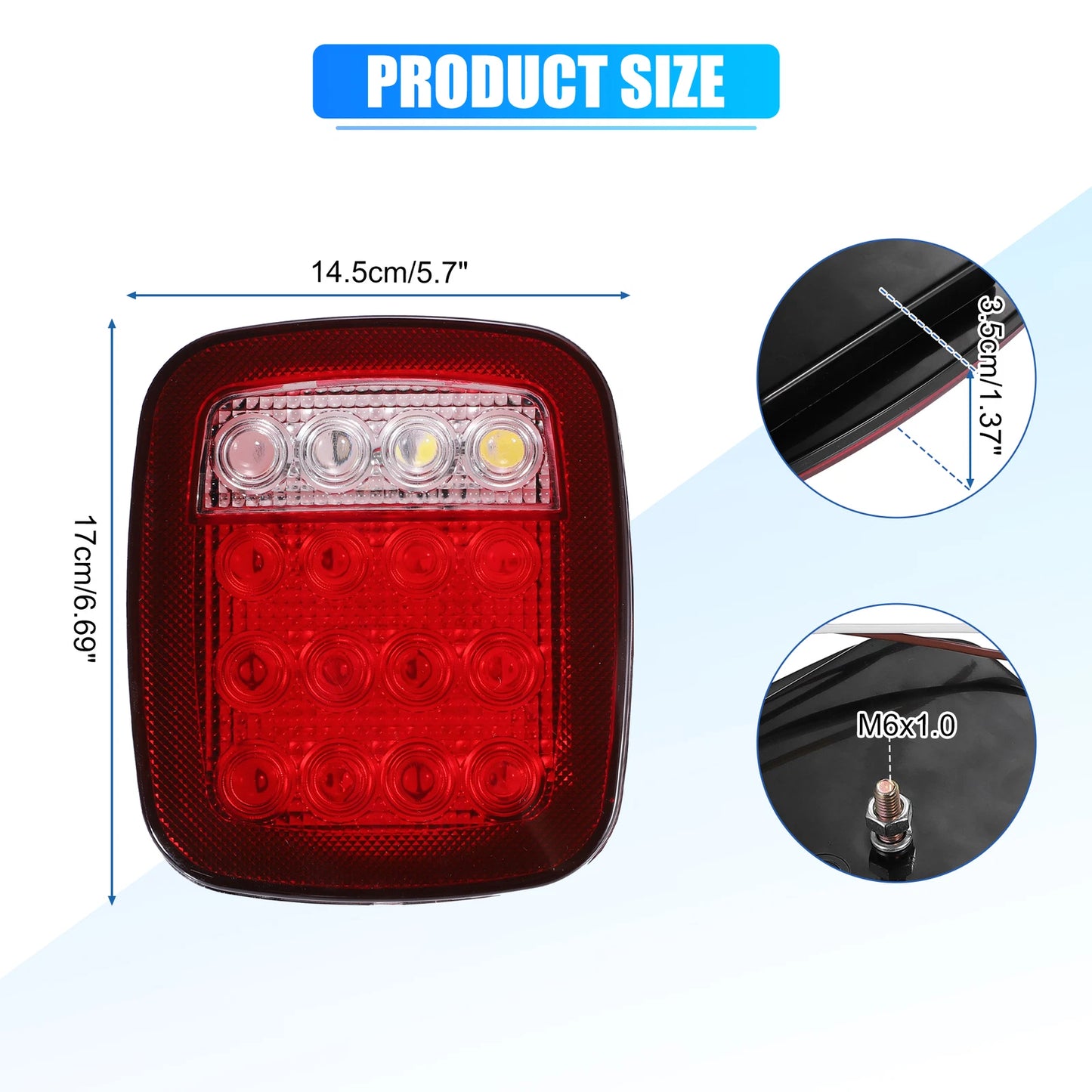 Red LED Bar Tail Lights for Jeep Wrangler (2018-2023)