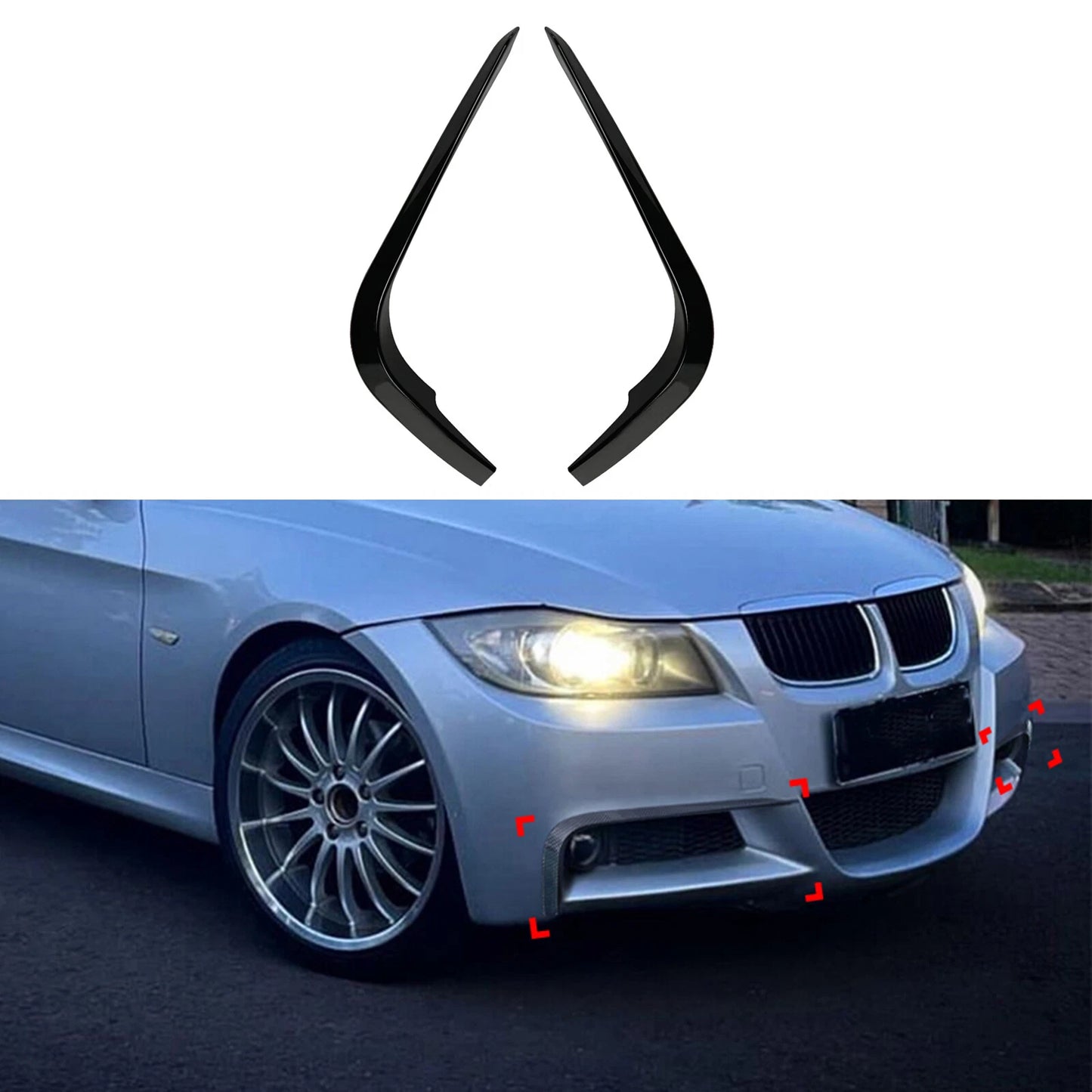 2 x Front Side Air Vent Trims for BMW 3 Series E90 E91 M-Tech (2005-2008)