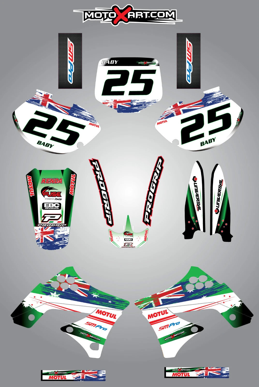 Custom Graphic Kit for Kawasaki KX 125/250 (1999-2002) - Aussie Pride Decals