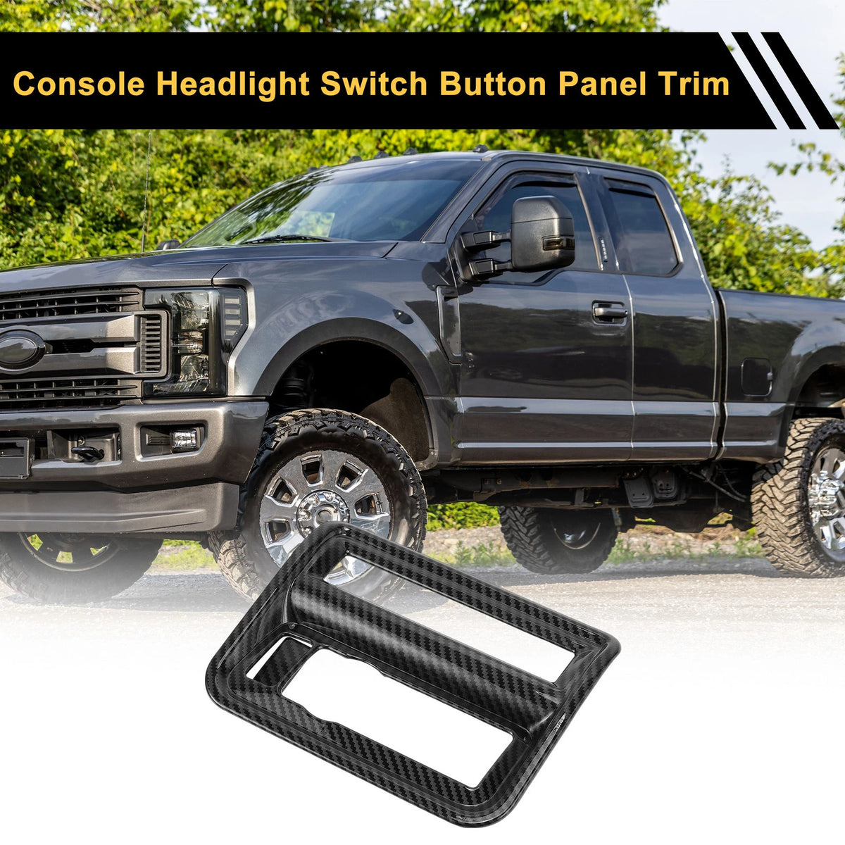 Carbon Fiber Central Control Panel Cover Trim for Ford F-150 (2021-2024)