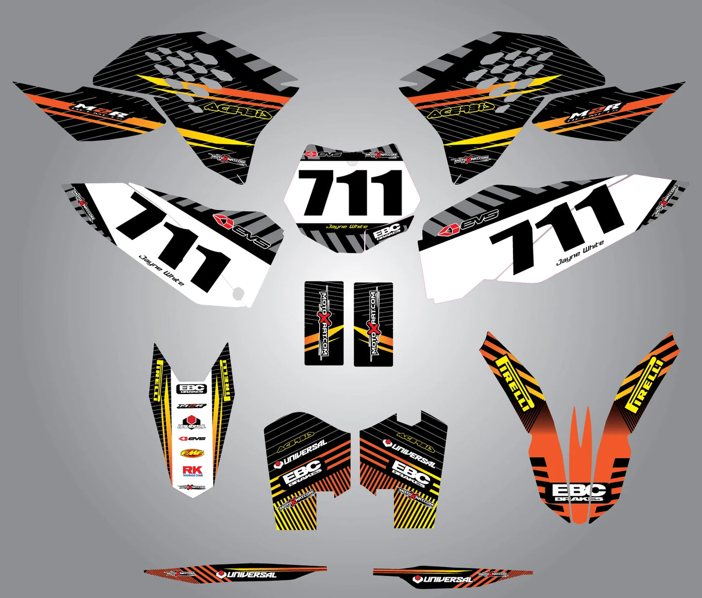 KTM SX Custom Graphics Full Sticker Kit 2007-2010